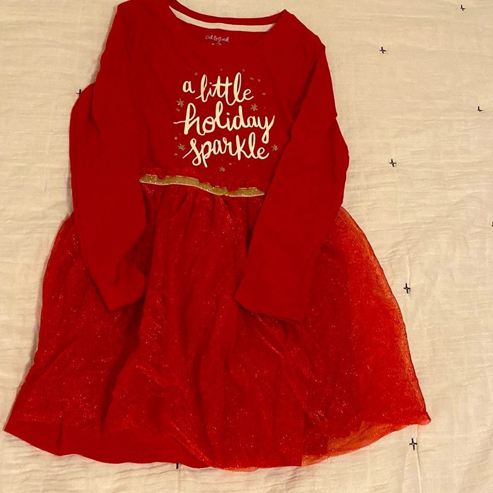 Cat & Jack Holiday Dress Size 7/8 EUC